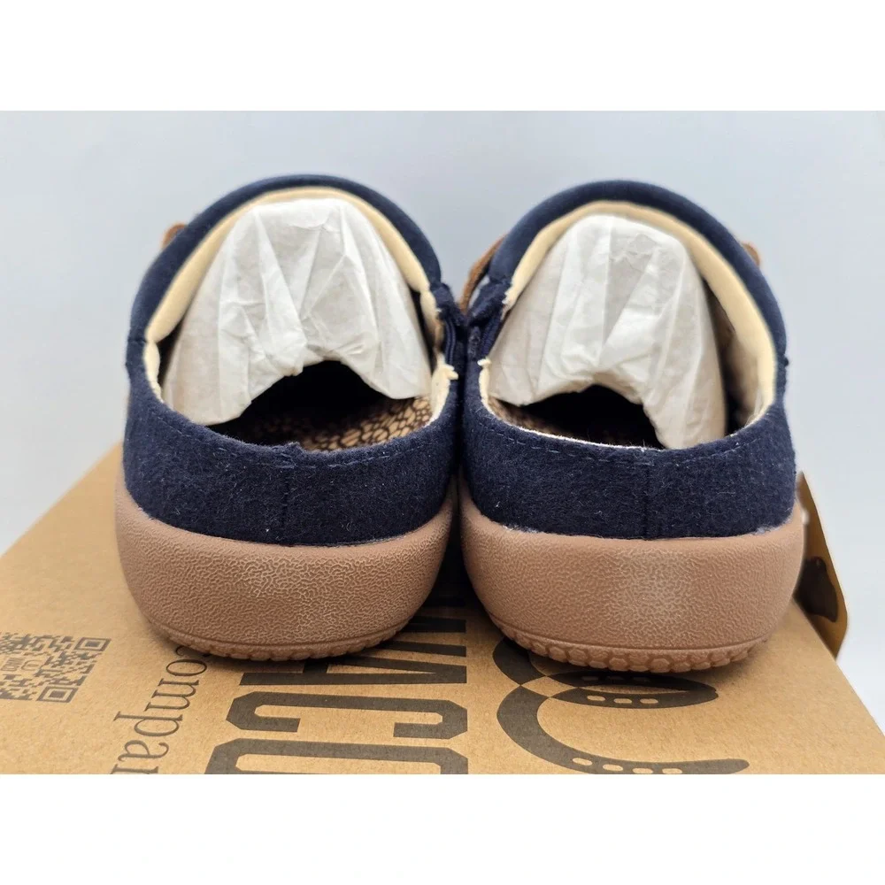 NEW Spenco Navy Blue Ashley Wool Genuine Suede‎ Orthotic Comfort Sz 6.5